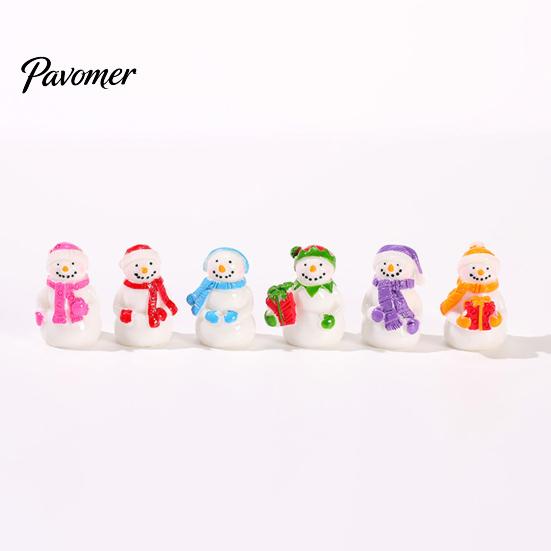 Christmas Tree Mini Decorations 2Pcs Snowman Figurines, Winter Tiny Resin Decoration, Xmas Micro Handmade Craft Embellishments Landscape Ornament