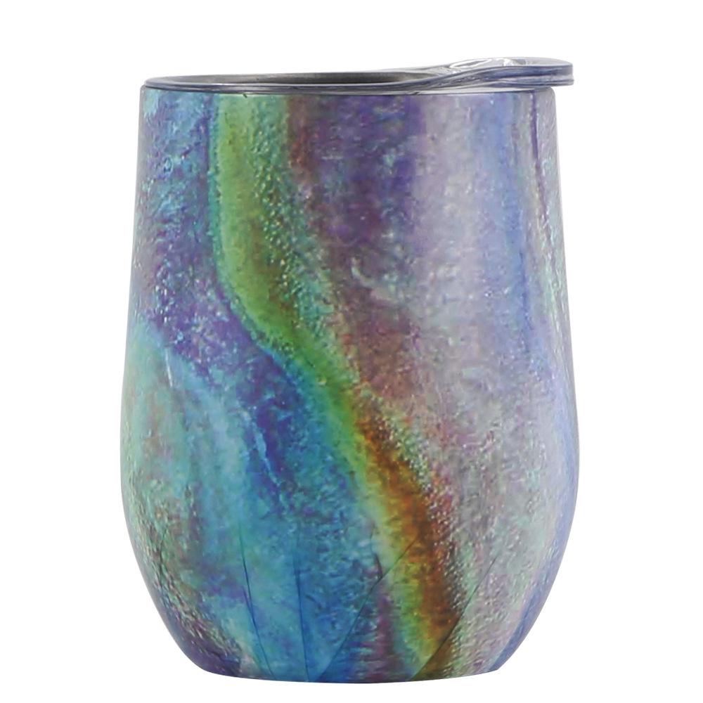 

Egg cup stainless steel creative U-shaped red wine thermos cup 304 big belly 1 eggshell cup 12oz