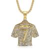 Gioielli Europei e Americani, Placcato Oro Diamante Ronaldo No. Collana Ciondolo 7 Maglie 2026
