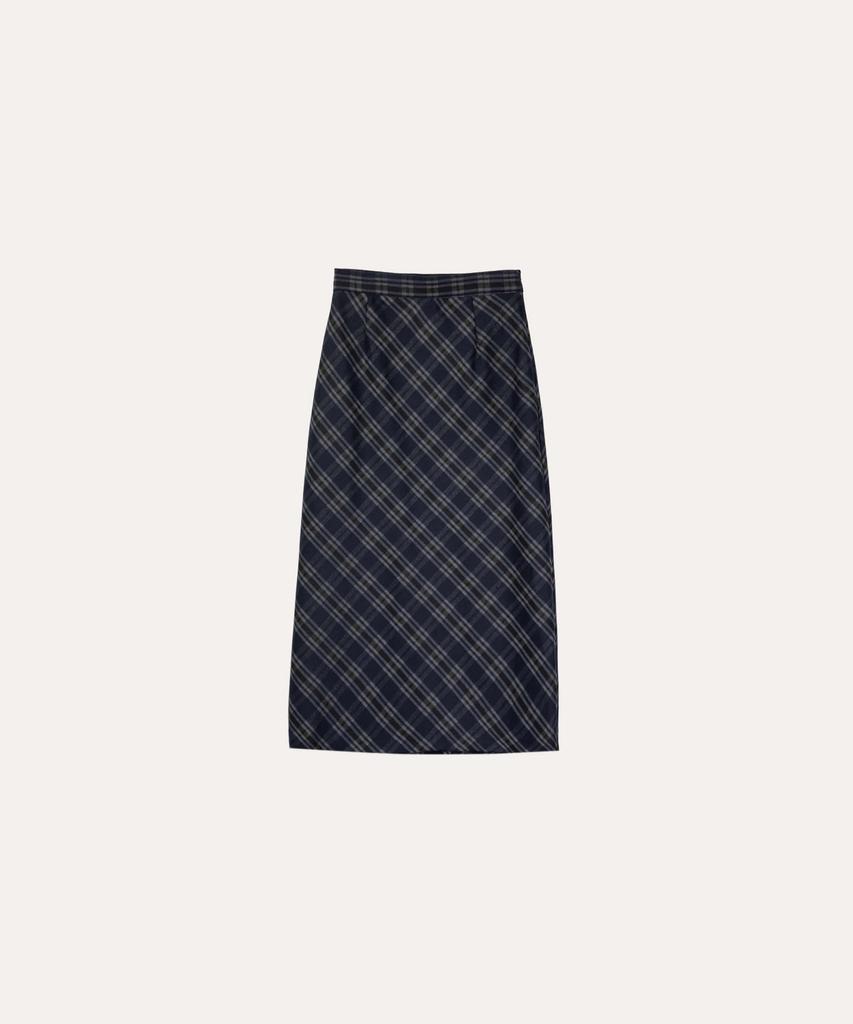 Melion Edna Check Long Skirt