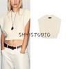 Autumn New Arrival Women Clothes French Style Casual Style Rib Trim Plain Stitch V-neck Sleeveless Short Vest 5536125