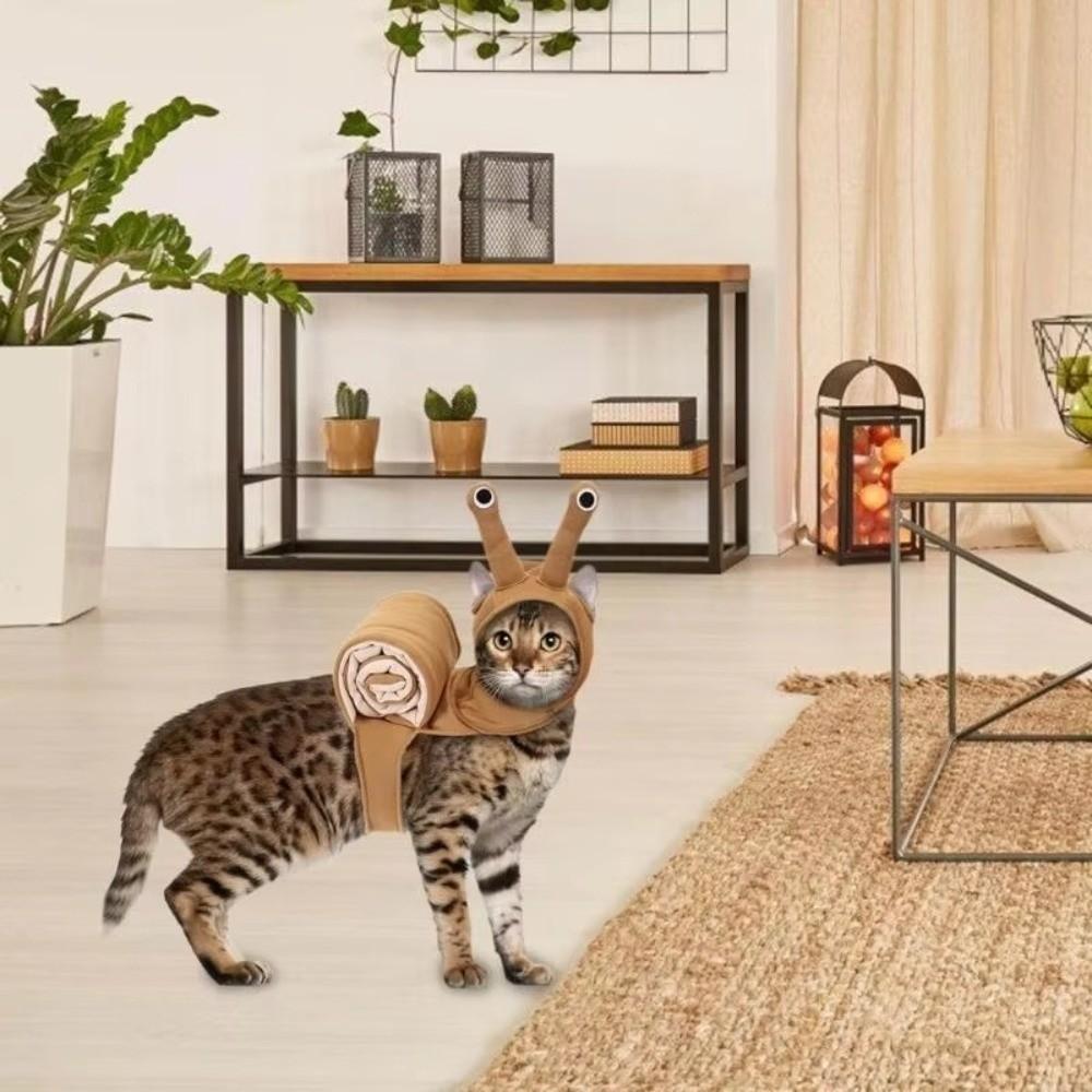New Soft Cat Dog Snail Costume Cute Cartoon Snail Pet Costume Easy To Wear Cat Dress Up Halloween Christmas