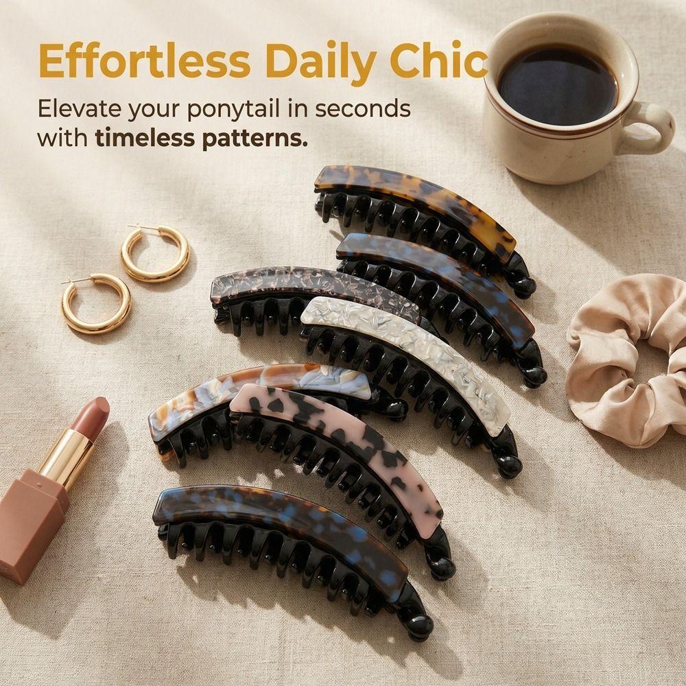 Acetic Acid Acetate Banana Clip Large Size Hairpin Creative Leopard Print Hair Clip  Daily