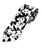 [KATER] [Hergestellt in Japan] Panda-Muster Tierdruck Monochrom Baumwollkrawatte (Weiß schwarz)