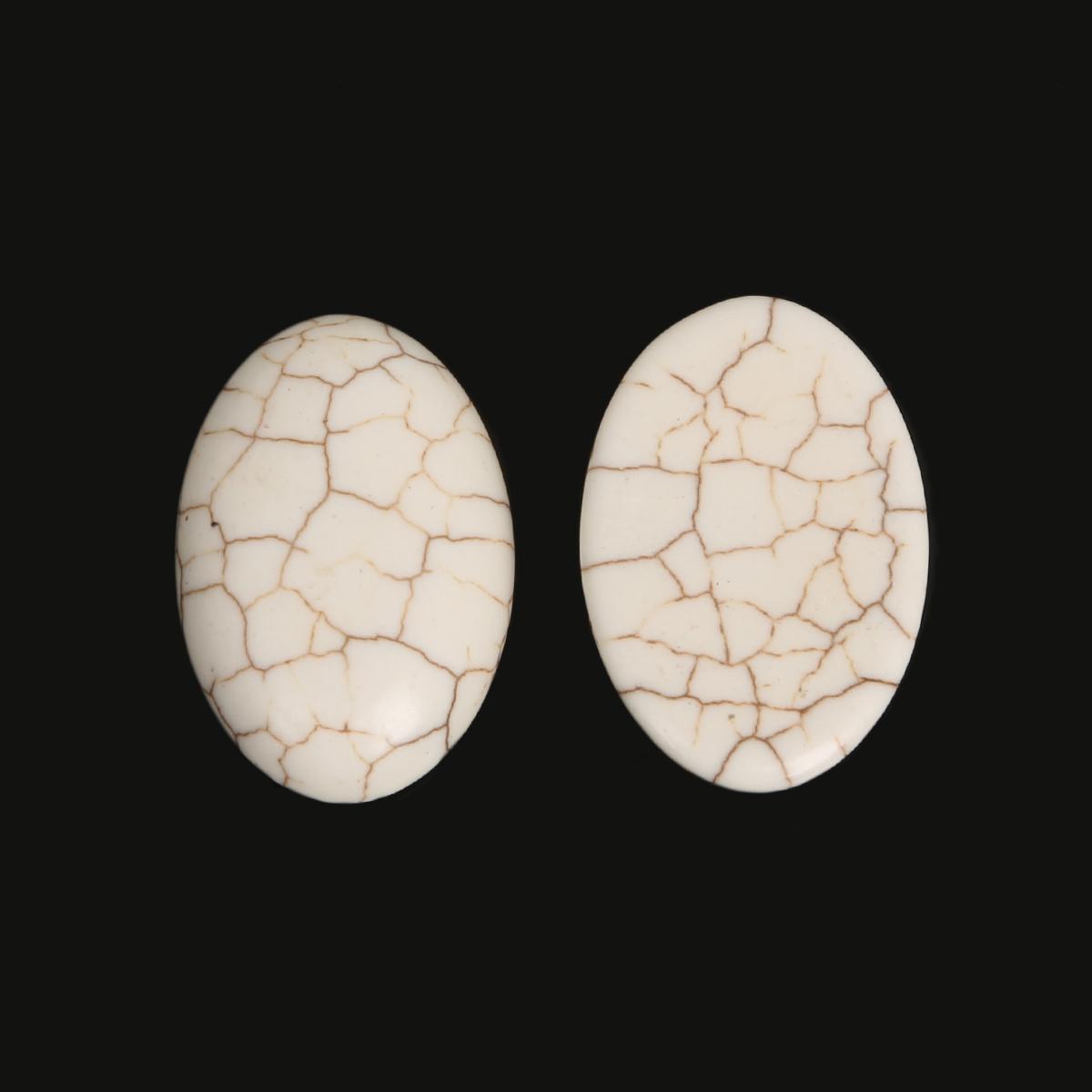 

Бисер из бирюзы, говлитовый камень, кабошон, бусины, полуовальные бусины с плоской задней частью, ювелирные изделия, подходят для изготовления колец, браслетов, материал 20x30mm 10pcs белый