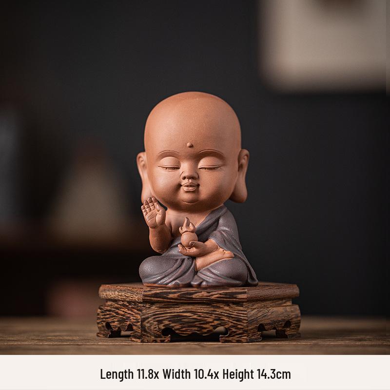 Saha Three Saints Buddha Ceramic Statue: Ksitigarbha, Tathagata, and Guanyin Tabletop Ornament