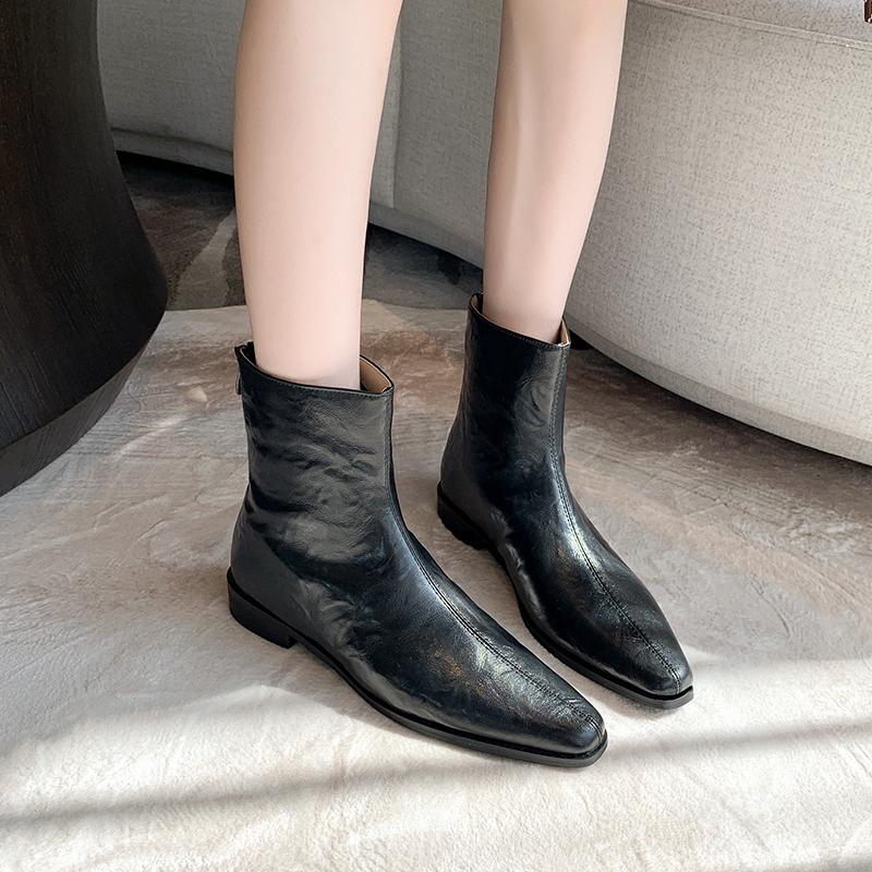 Fashion Aphixta Back Zipper Shoes Women Boots Crystal Square Heel Ankle Boots For Women Botines Mujer Ladies Shoes Fashion Woman Shoes