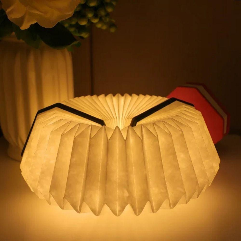 2 Colors Lights Folding Book Lamp Portable Led Table Lamp 3D Creative Paper Lantern  Birthday Gift