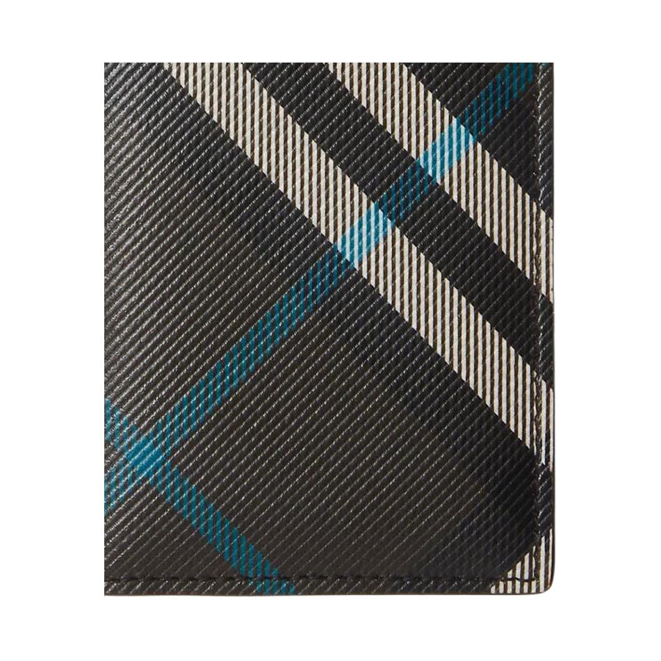 Burberry Checkered Design Double-Fold Fashionable And Versatile Pu Card Holder For Men Black