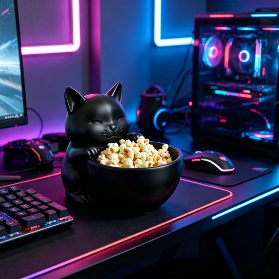 Cat Shape Storage Ornaments Large Capacity Bowl Storage Box 3D Print Molding Desktop Organizer for Snacks Keys Small Items
