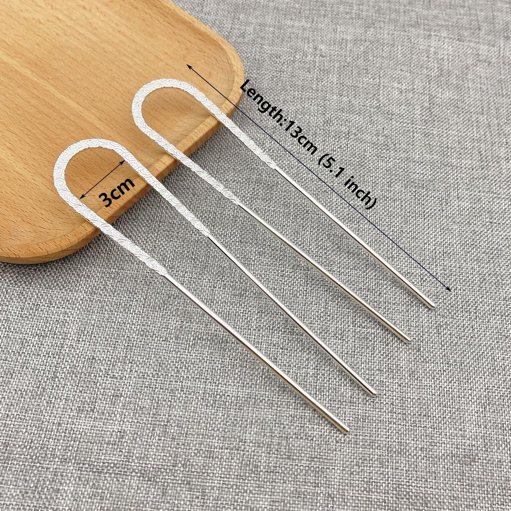 3er-Set U-förmige Haarnadeln, Haarstäbchen aus Legierung, handgefertigte Haarspangen, Brautschmuck für Damen, Hochzeitsfrisuren