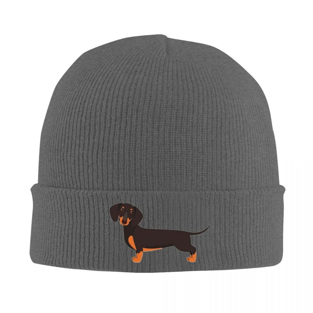 Dachshund Pattern Art Warm Knitted Cap Fashion Bonnet Hat Autumn Winter Outdoor Beanies Hats for Men Women Adult
