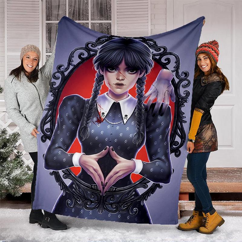 Wednesday Addams3 printed throw blanket—lightweight,soft,warm;versatile blanket for all seasons—perfect as &air-conditioning throw,nap blanket