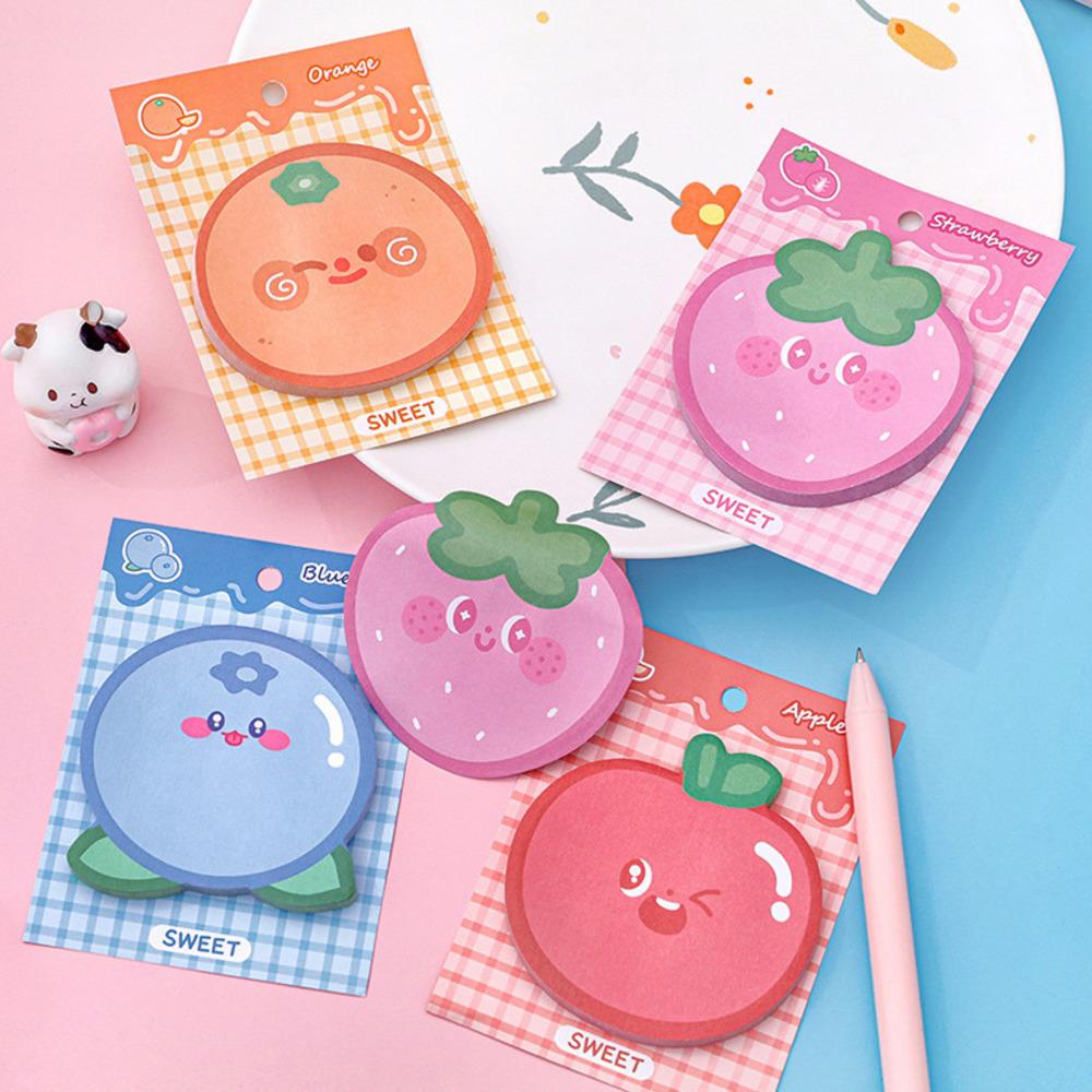1 Piece Cartoon Adhesive Cute Kawaii Fruit Notes Notepad Memo Pad Office School Supplies Stationery Sticker Decoration