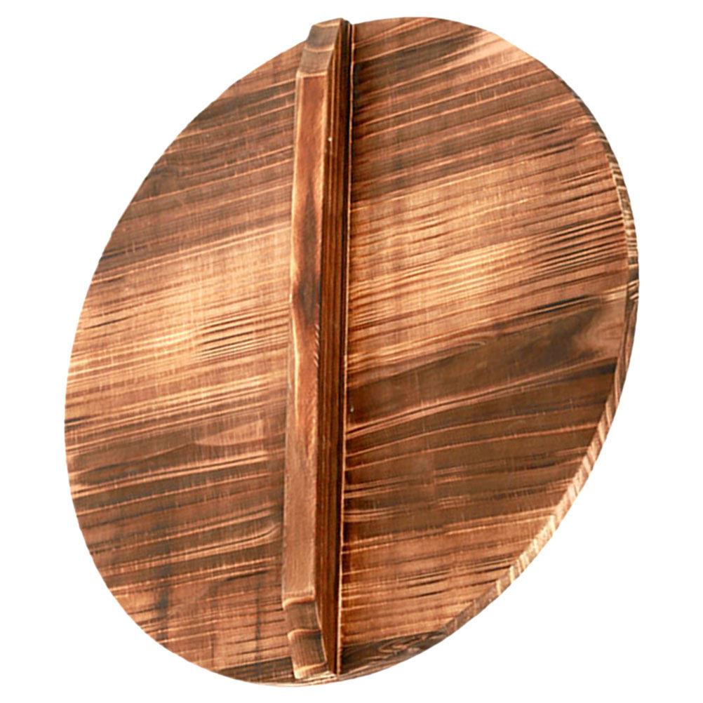 Wooden Wok Lid Thick Vintage Style Pot Cover For Steam Retention Anti-Splash Cooking Kitchenware Household Wok Accessories