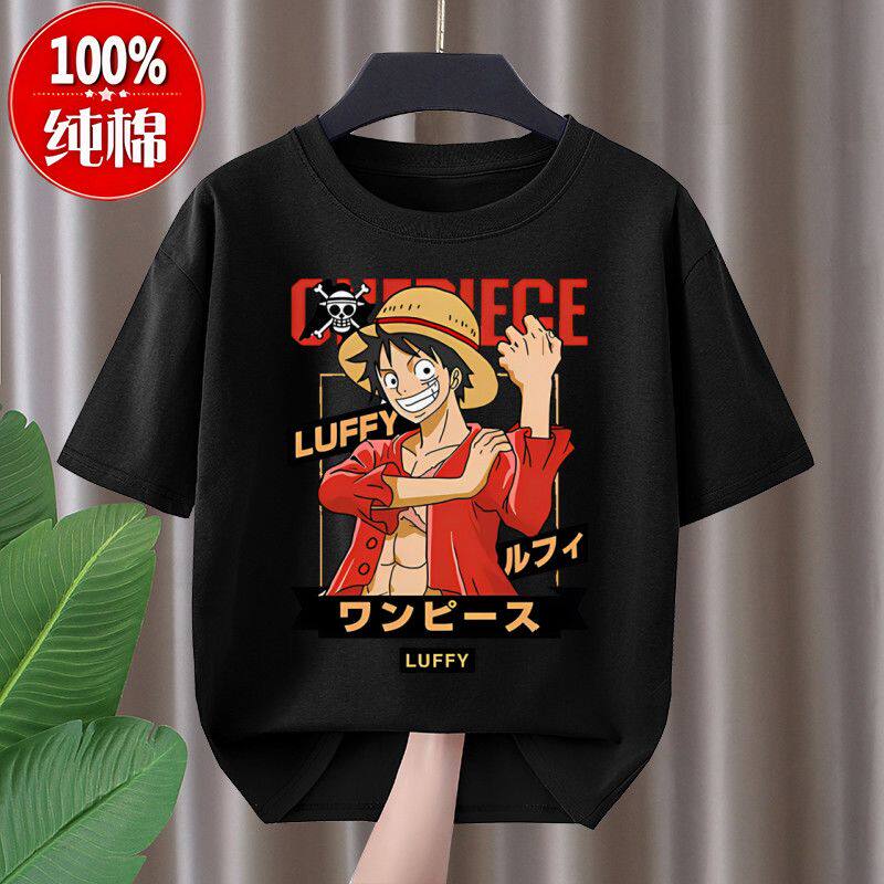 Pure Cotton ShortSleeved TShirt for Children Summer Stylish Top Anime Character Kids Clothing