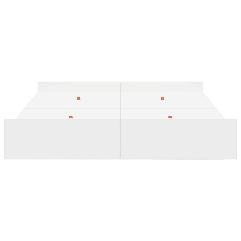 Storage Bed Frame White 140 x 200 cm Particleboard