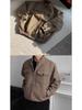 2025 Vlněná bunda Harrington s vzorem psí zuby - Unisex Ležérní Retro Americký styl Oblečení