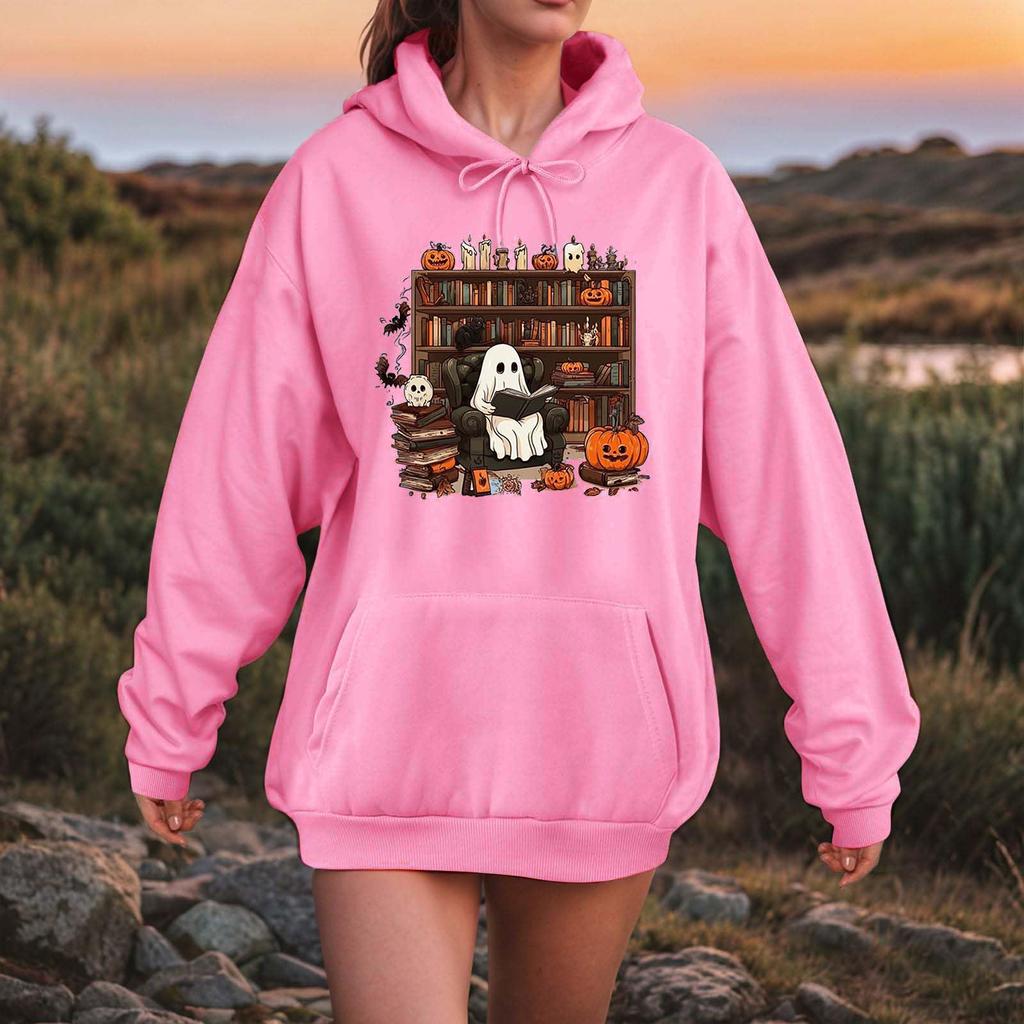 Women Fashion O Neck Long Sleeve Printed Top Hoodie Sweatshirt