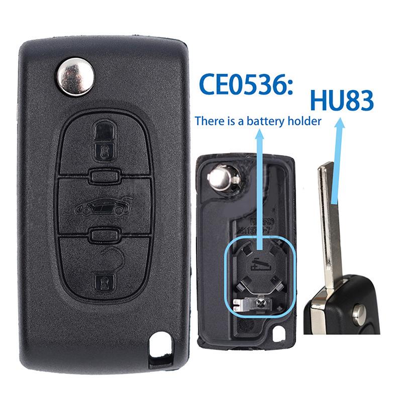 Car Key Shell Replacement Shell For CitroëN Folding Remote Control Car Key Shell Hu83 Va2 Ce0523 Ce0536