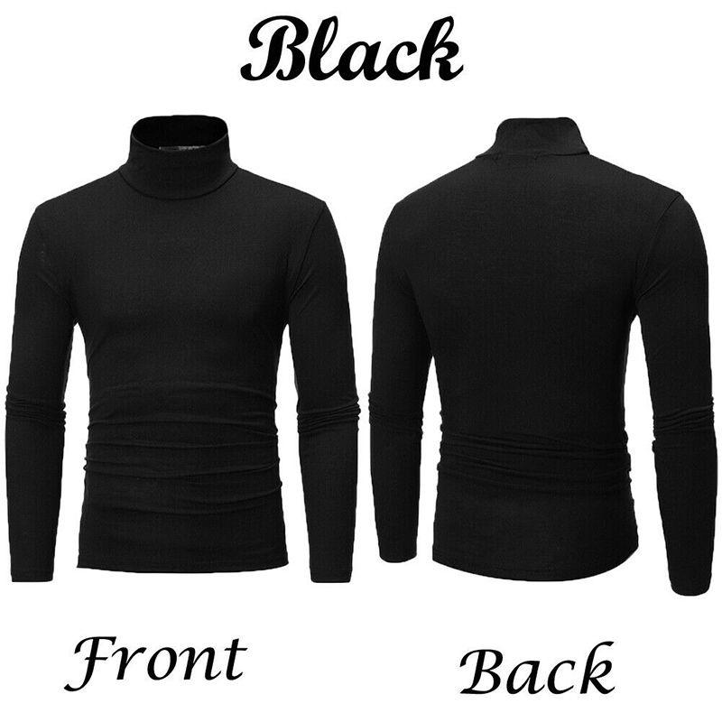 Men's Warm High Neck Solid Color Pullover Jumper Sweater For A Stylish Look