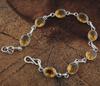 Bracciale Boho Designer in Argento Sterling 925 Massiccio con Pietra di Citrino Bracciale Tennis Gioielli con Charms Regalo per Lei
