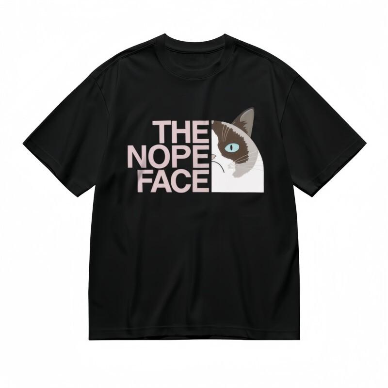 

Men s Classic T-Shirt Sassy Blue-Eyed Cat Graphic and NOPE Statement Design L