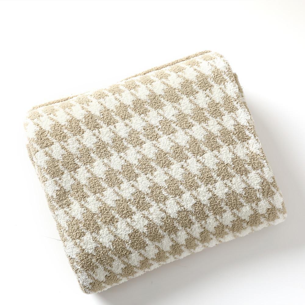 Soft Fleece Zebra Stripe Houndstooth Throw Blanket for Couch Luxury Flannel for Bed Sofa Chair, Plush,Warm and Cozy Blanket with Geometric Grid Design