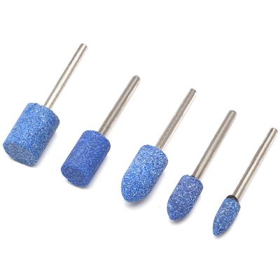 Testa di lucidatura abrasiva montata con gambo da 3 mm, 3 mm - 12 mm