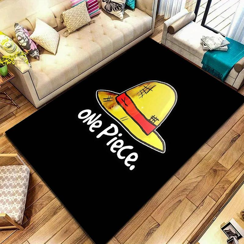 Tapis Tapis Tapis Pirates du Chapeau de Paille One Piece Pour Salon Chambre Maison Décoration de Canapé, Tapis de Sol Antidérapant pour Jouer aux Enfants