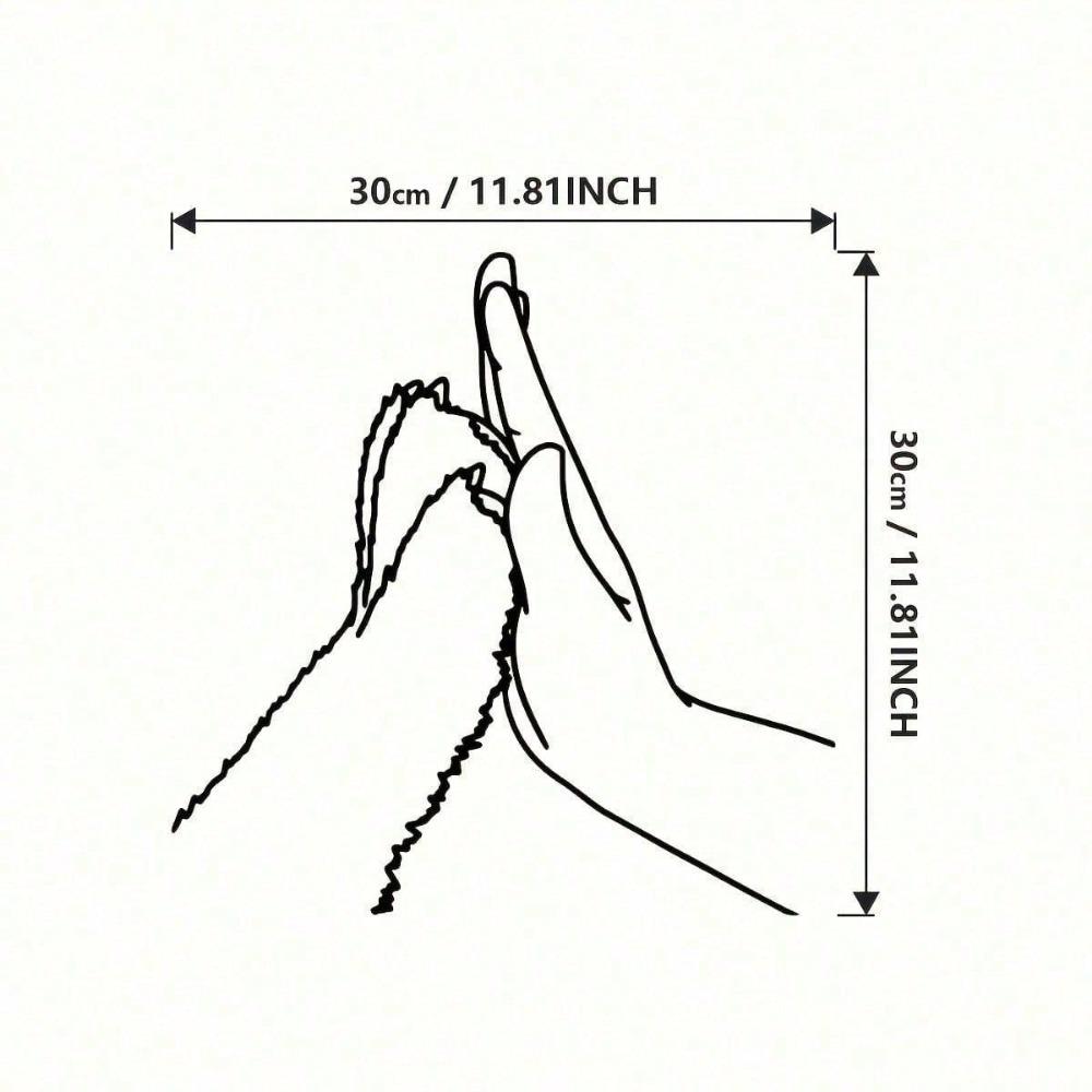 1 Pc Human Hand Palm To Pet Dog Hand Palm Minimalist Metal Wall Art - Modern Home Decor For Bedroom, Living Room, Or Bathroom.