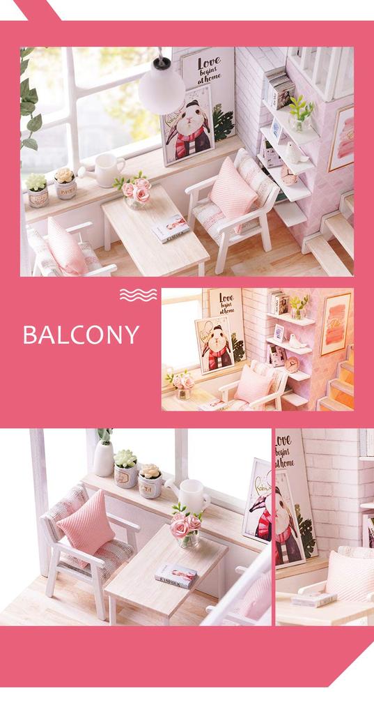 (t-FREAK) Dollhouse Handmade Kit Set Miniature Tranquil Life