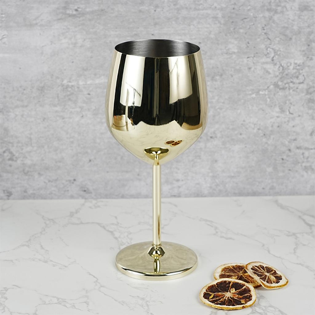 Edelstahl Weinglas Bruchsicher Elegant Unzerbrechlich Metall Weinkelch Kühl halten 500ml