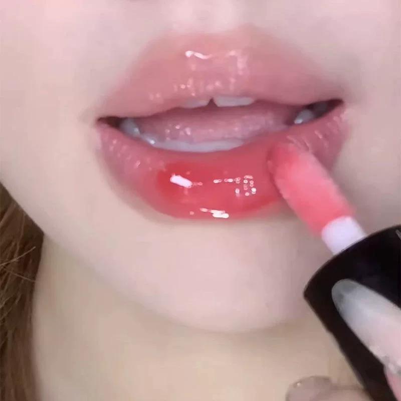 So Soft~ Natural Look Large Brush Head Hydrating Lip Gloss Tinted Essence Lip Gloss Lipstick for Women That Brightens Complexion