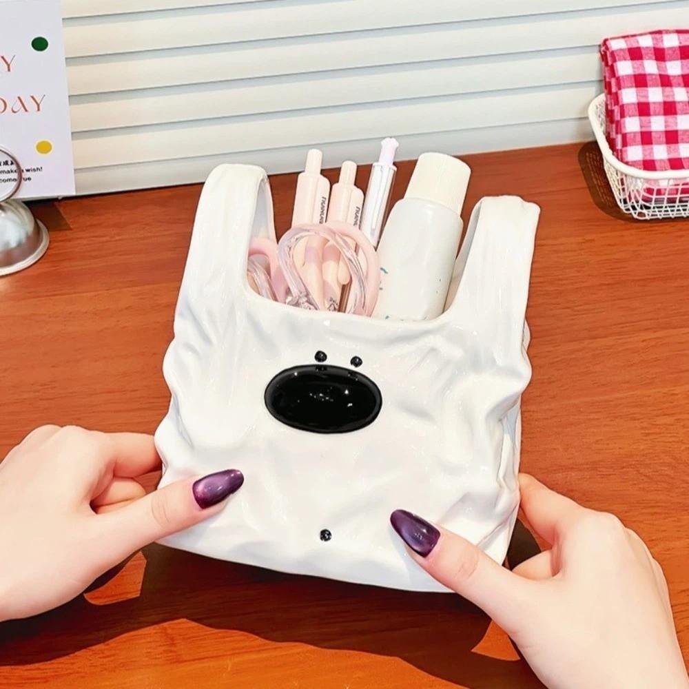 Estuche de Cerámica Estilo Bolso Portadocumentos de Escritorio con Forma de Cachorro Organizador de Escritorio