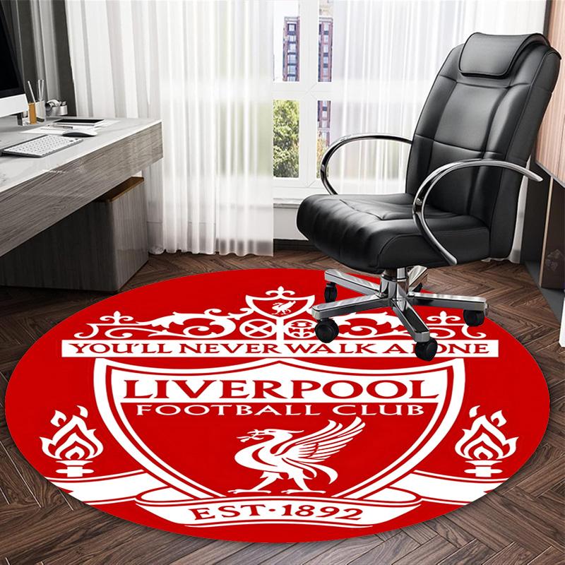 1pc L-Liverpool  Carpet, Round Rug, Comfortable, Suitable for Entryways, Living Rooms, Office, And Bedrooms, Christmas Decoration