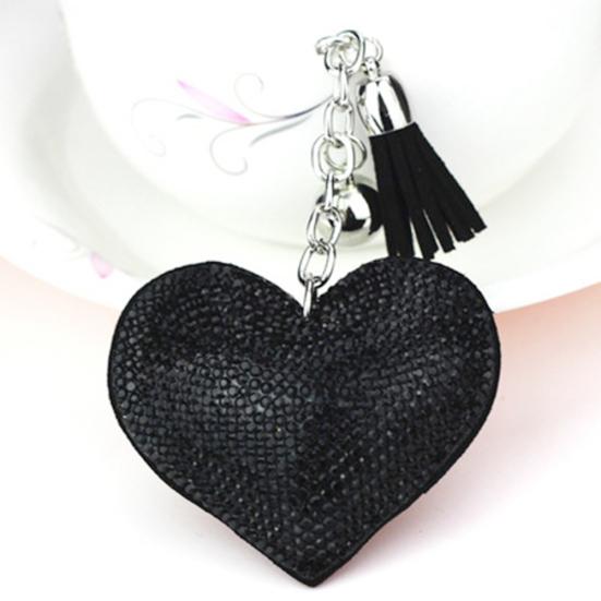 Piele artificială, catifea dragoste, pandantiv cu inimă pentru mașină, suport pentru chei, ornament pentru agățat pentru geantă