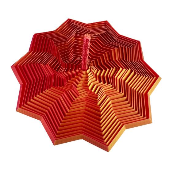 3D-gedruckter fraktaler Fidget-Stern Stress-Angst-Abbau erweiterbarer Stern sensorisches Spielzeug mit Griff wirbelnde Spirale ausziehbarer Stern Dekompressionsspielzeug