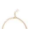 CHANEL Double C Metal Crystal Necklace Women's Gold