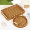 Waterproof Storage Basket Easy to Clean Organizer Basket Hand Woven Rattan Tray Versatile Home Organization Baskets