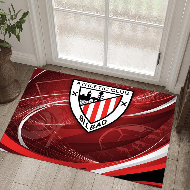 Athletic Bilbao Football Design Crystal Velvet Carpet Cozy Non?Slip Printed Rug For Bedroom Living Room Entrance