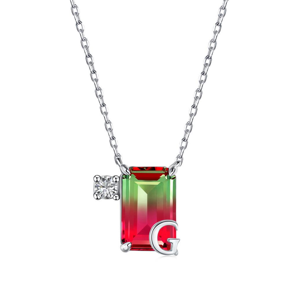 Collier Aurora Love en Argent Sterling S925 pour Femme avec Zircon - Design 26 Lettres, Cadeau de Noël Haut de Gamme