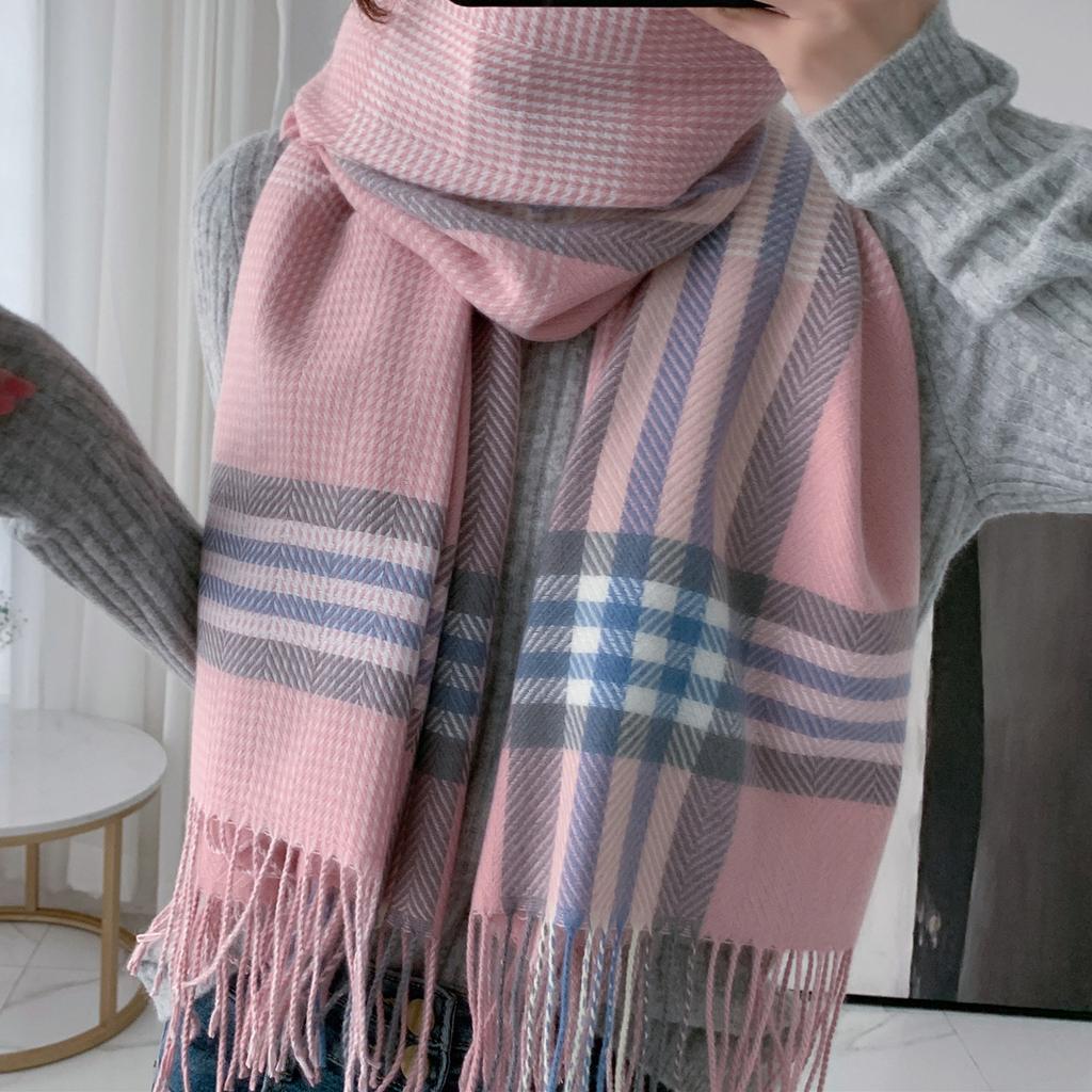 Women's Cashmere-like Plaid Scarf - Soft, Warm, and Perfect for Autumn/Winter