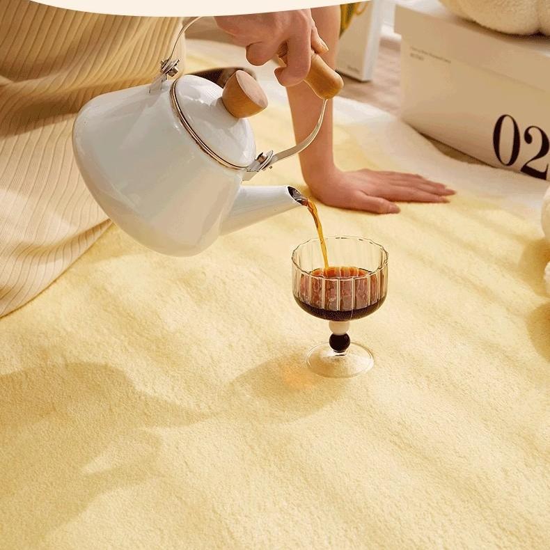 Bow Thickened Imitation Cashmere Bedside Blanket Bedroom Wear-resistant Non-slip Carpet Balcony Cool Bay Window Mat