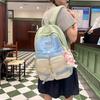 Nylon Student Backpack For Girls With Breathable Design And Geometric Pattern For School And Daily Use