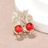 Exquisite Rhinestone Cherry Small Claw Clip for Women's Bangs and Forehead Hair.