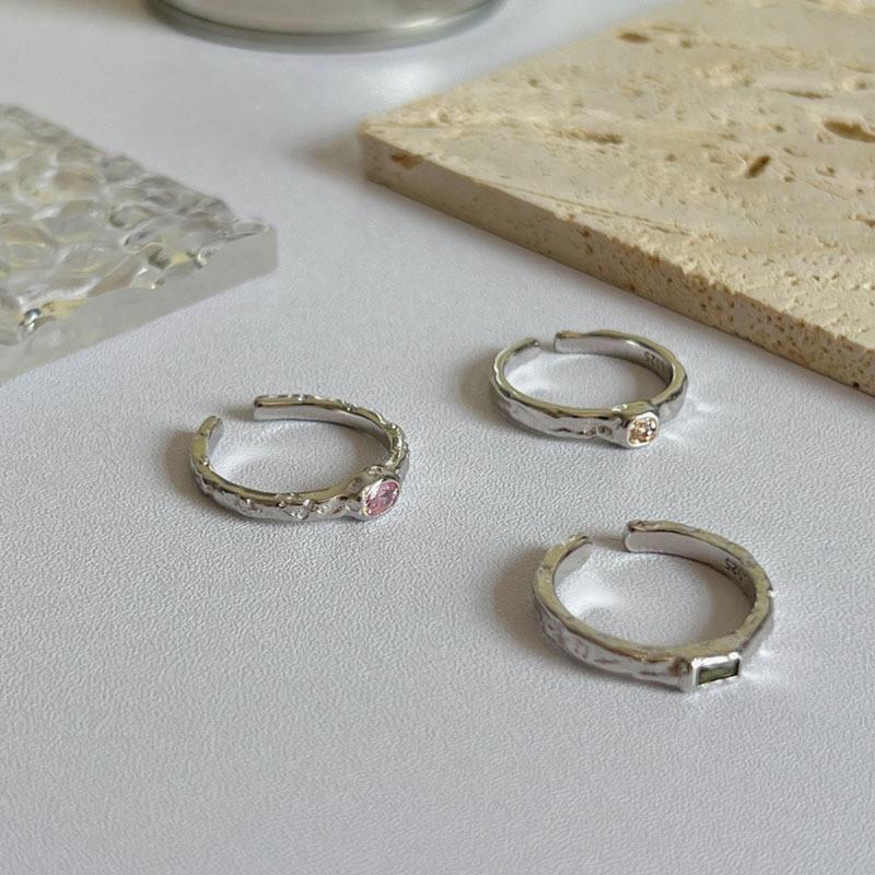 Stylish Geometric Adjustable Copper Ring For Women With Colorful Zirconia Stones