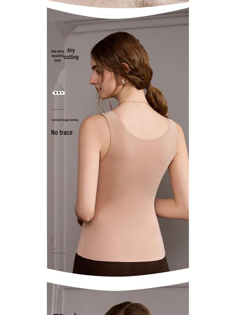 Women's Seamless Thermal Mesh Vest with Built-in Bra