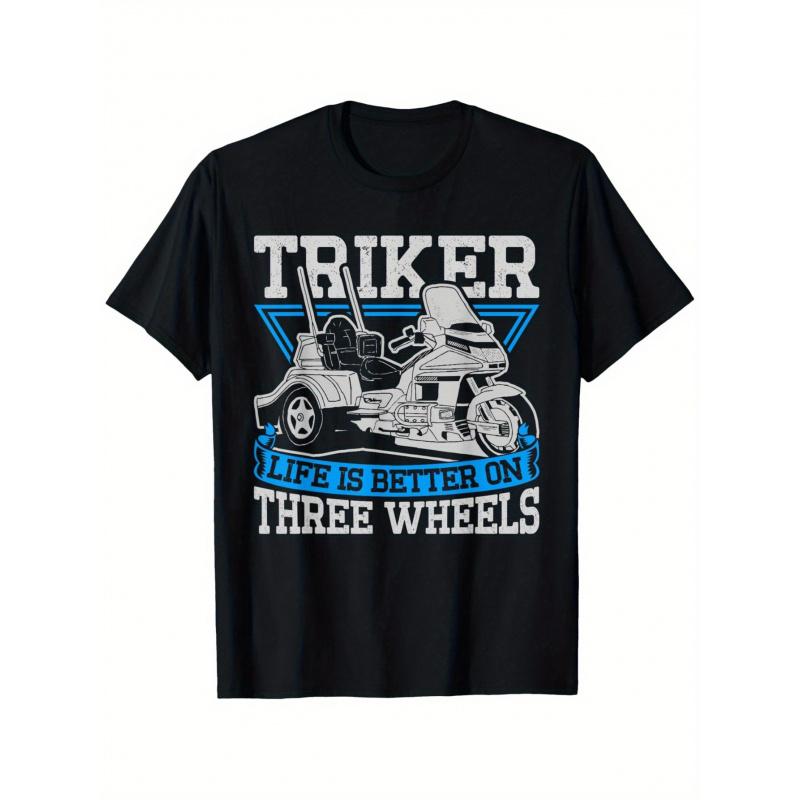 Triker - La Vita è Più Piacevole su Tre Ruote - Maglietta Trike da Motociclista, Realizzata al 100%, Perfetta per Regali di Festa, Top Unisex per Uomini, Donne, Papà,