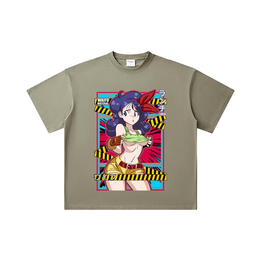 260 GSM Double Yarn 32 Count 100% Cotton Dragon Ball V44 Lunch Waifu Print Unisex Heavy Cotton T Shirt